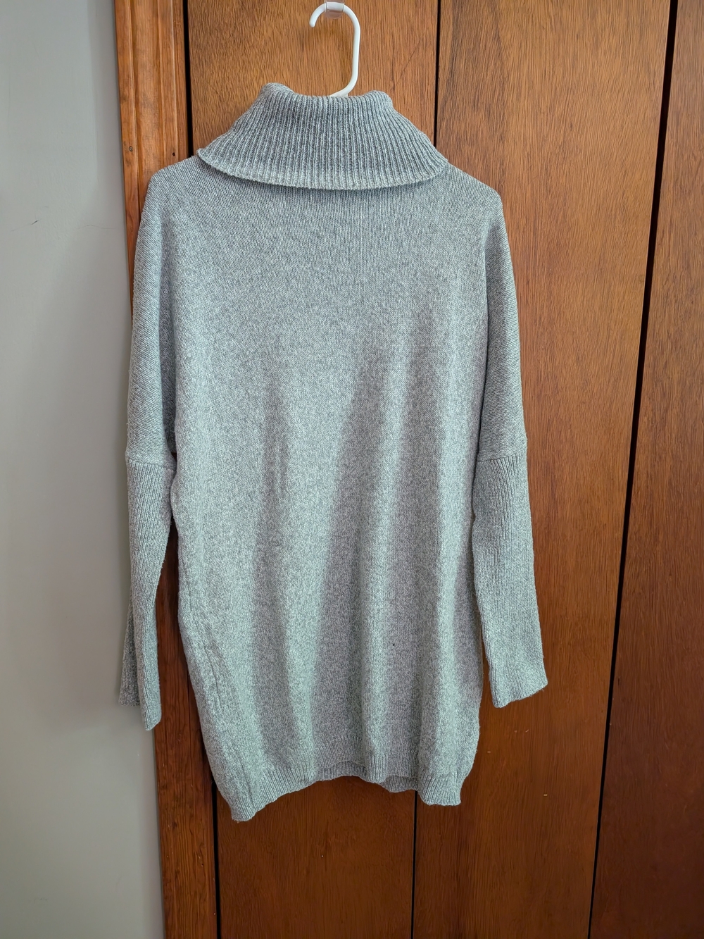 SHEIN Light Gray Turtleneck Oversized Sweater Dress